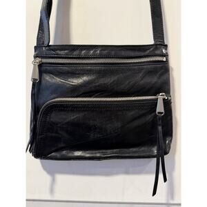 HOBO The Original Cassie Black Genuine Leather Crossbody Black Leather Bag